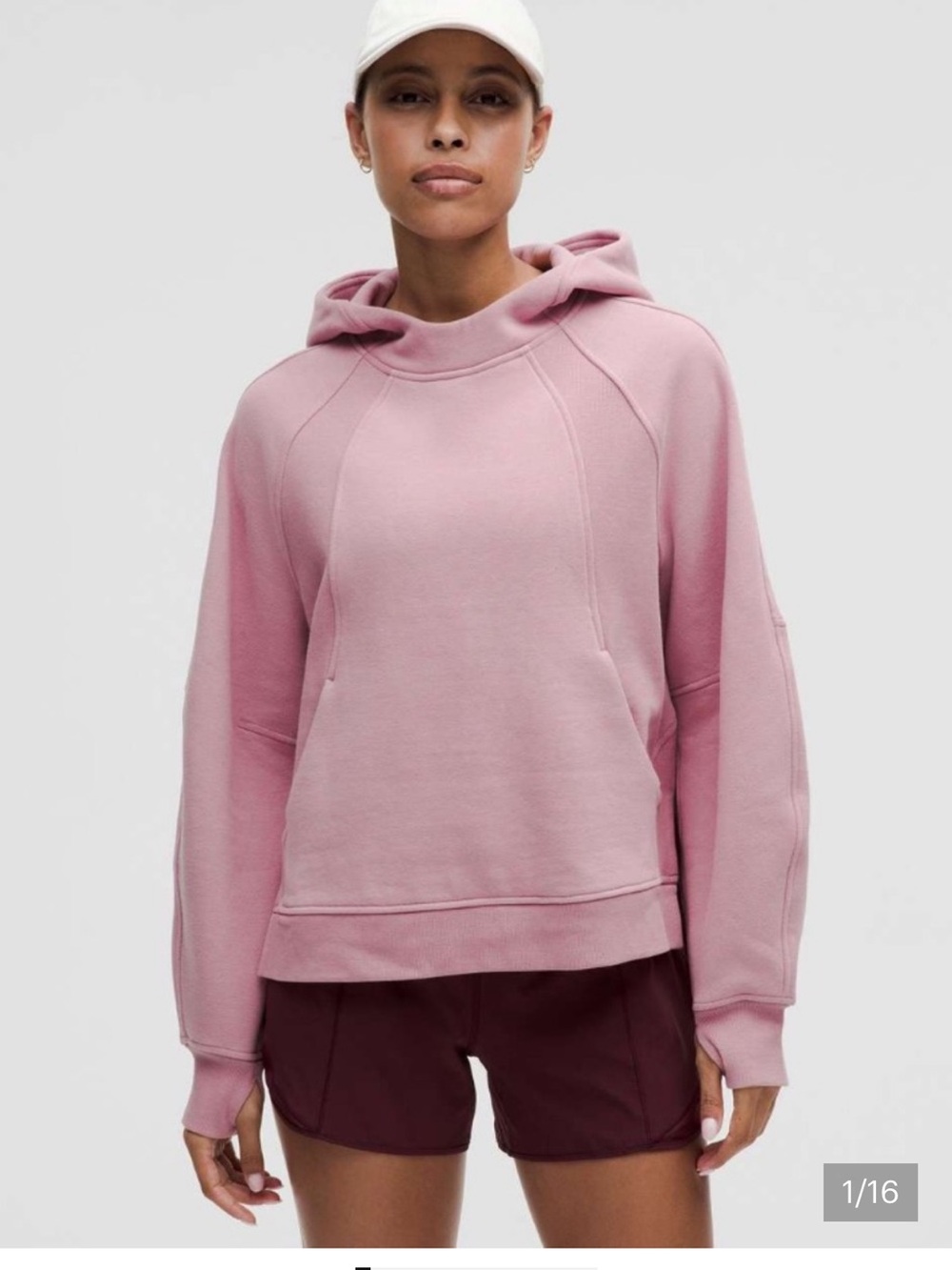 LULULEMON Scuba Oversized with side slit hoodie in Rose Blush